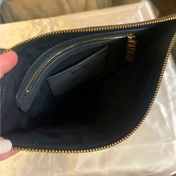 Black Gold Studded Nylon Moschino Handbag